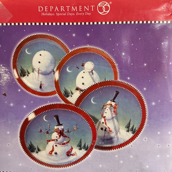 Festive Snowman Holiday Plate Set